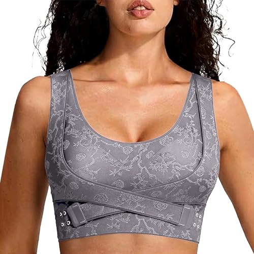Uwdiohq Sujetador Sin Aros para Mujer Sujetadores Suaves, Cómodos Y Mujer, Total, Uso Diario con Soporte Cremallera Delantera (Purple, XL) De Dormir Deportivo Talla Grande Push Up Sostenes