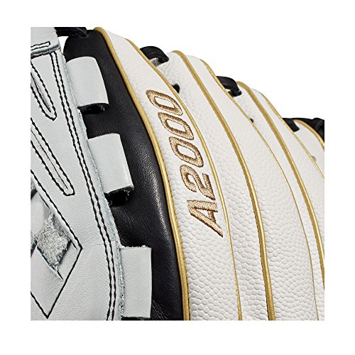 Wilson Sporting Goods 2019 A2000 V125 12.5" Outfield Fastpitch Glove - Left Hand Throw Black/Vegas Gold/White Superskin/Tm, 12.25" #TOP6