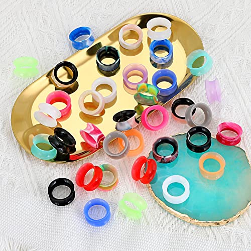 Oyaface 36 Pcs Soft Silicone Ear Gauges Kit Flesh Flexible Earring Tunnels Plugs Flared Earlets Stretchers Expander Piercing Jewelry, 5/8"(16Mm) #TOP4