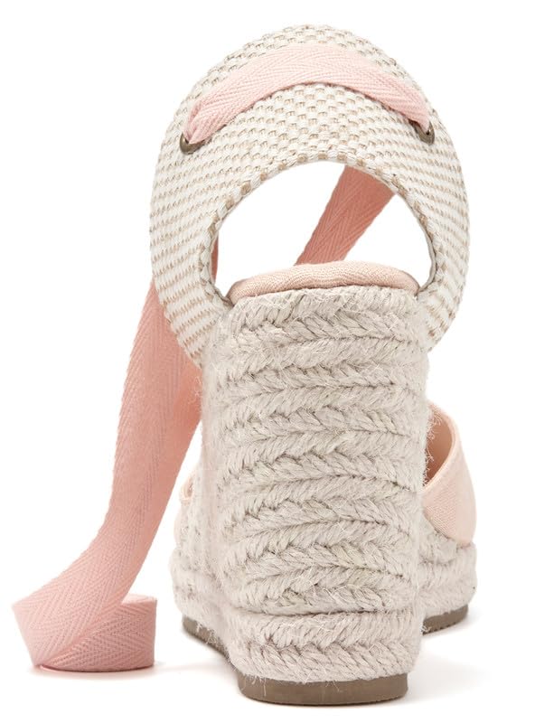 Image of Womens Espadrille Wedge Sandals Closed Toe Platform Lace Up Ankle Strap Slingback Summer Dress Shoes