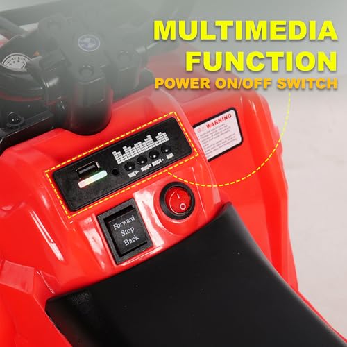 Image of Little Rides ATV Battery Operated Electric Bike for Kids | Rechargeable Ride on Baby Big Bikes with Light, USB & Music | Beach ATV Bike | Electric Bike for Kids 2 to 5 Year Boys Girls (Red)