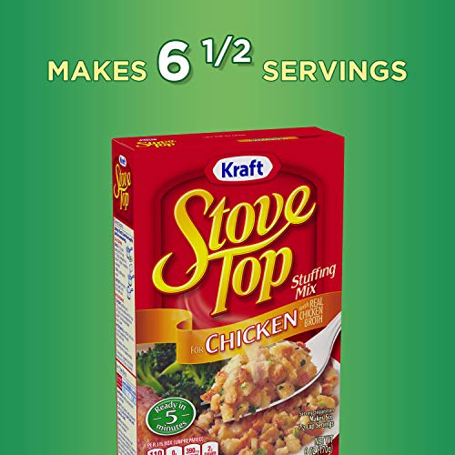 Image of Stove Top Chicken Stuffing Mix, Instant Side Dish for Chicken and Holiday Meals, Savory Seasoned Bread Stuffing, Ready in 5 Minutes, 6 Ounce Boxes (Pack of 12)