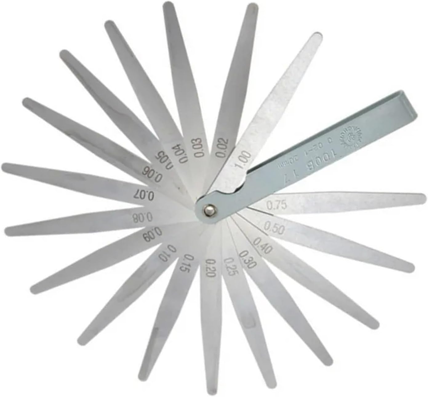 6pcs Valve Adjustment Tool Feeler Gauge 17 Blades Metric Gap Filler 0.02-1.00mm Gage Measurment Tool for Engine Valve Adjustment