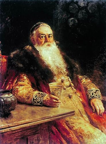 Tableaux Le Seigneur à la coupe reproduction Makovsky grand format 60x90cm