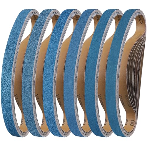 Image of 12-Piece Premium 1 x 42 Inch Zirconia Sanding Belts 40-400 Grit