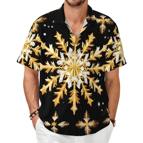 Chemise Noël dorée homme manches courtes pour éviter la chaleur au bureau