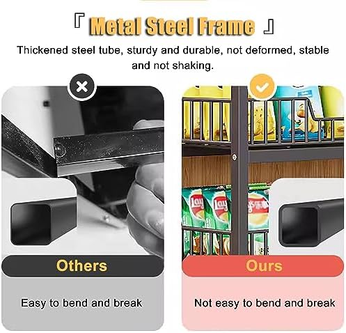 5 Shelf Floorstanding Display Stand for Snacks, Beverages, Toys, Fruits - Commercial Supermarket & Pharmacy Storage Rack, White, 50x27 cm, Ideal for Home Kitchen Organization