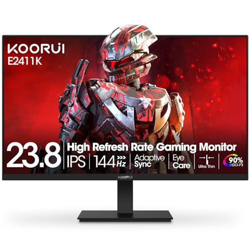 KOORUI 24 Inch Gaming Monitor 144Hz Full HD 1920 x...