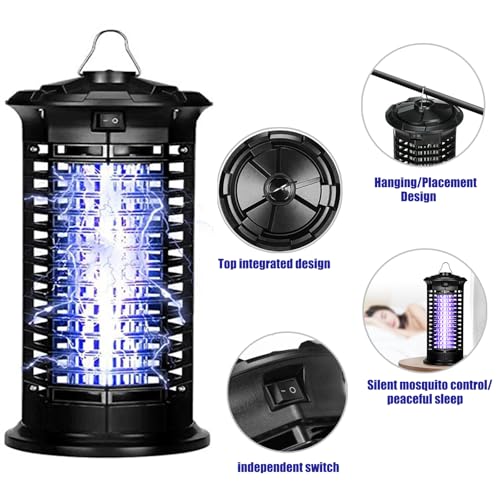 Insektenvernichter Elektrisch, Fliegenfalle Insektenfalle Mückenlampe mit 11W UV Lampe für Innen- und Außenbereiche, Mückenschutz Mückenabwehr Insekten Lampe für Mücken, Motte, Fliegen