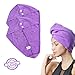 SOFTOWN Microfiber Hair Drying Towel Wrap Super Absorbent for Women with Short Hair (11 x 28 inch, Purple-Long-2 Pack)
