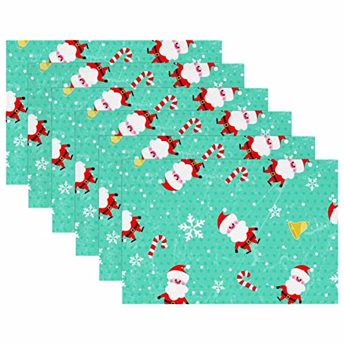 Set de table Père Noël antidérapant et résistant pour repas de fête - 6