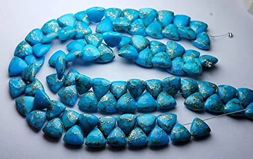 Copper Turquoise Trillion 10mm | Pierre naturelle briolette lisse pour fabrication de bijoux