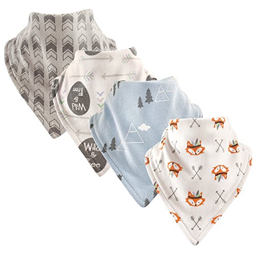 Luvable Friends Unisex Baby Cotton Bandana Bibs, Wild Free, One Size