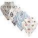 Luvable Friends Basic Cotton Bandana Bib Set,Wild and Free 4 Pk,One Size