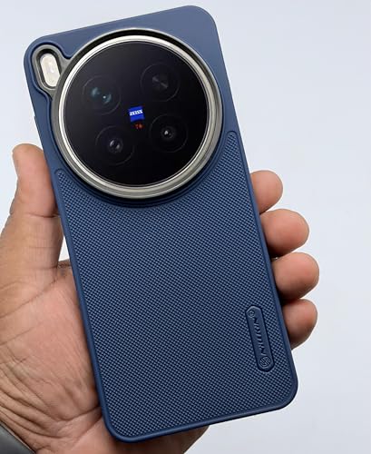 Image of NIUKIN Super Frosted Shield Pro Soft Back Case for Vivo X300 Pro | Camera Ring | Shockproof Scratchproof Cover (Titanium Blue)