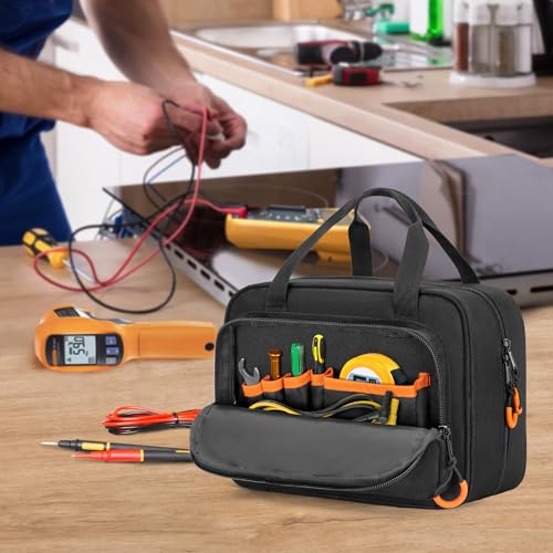 Rexmica Carrying Bag Compatible with Fluke Digital Multimeter/325 Clamp Multimeter, Electric Tester Tool Storage Bag with Multiple Pockets for Electrician (Bag Only) by Rexmica - Image 8