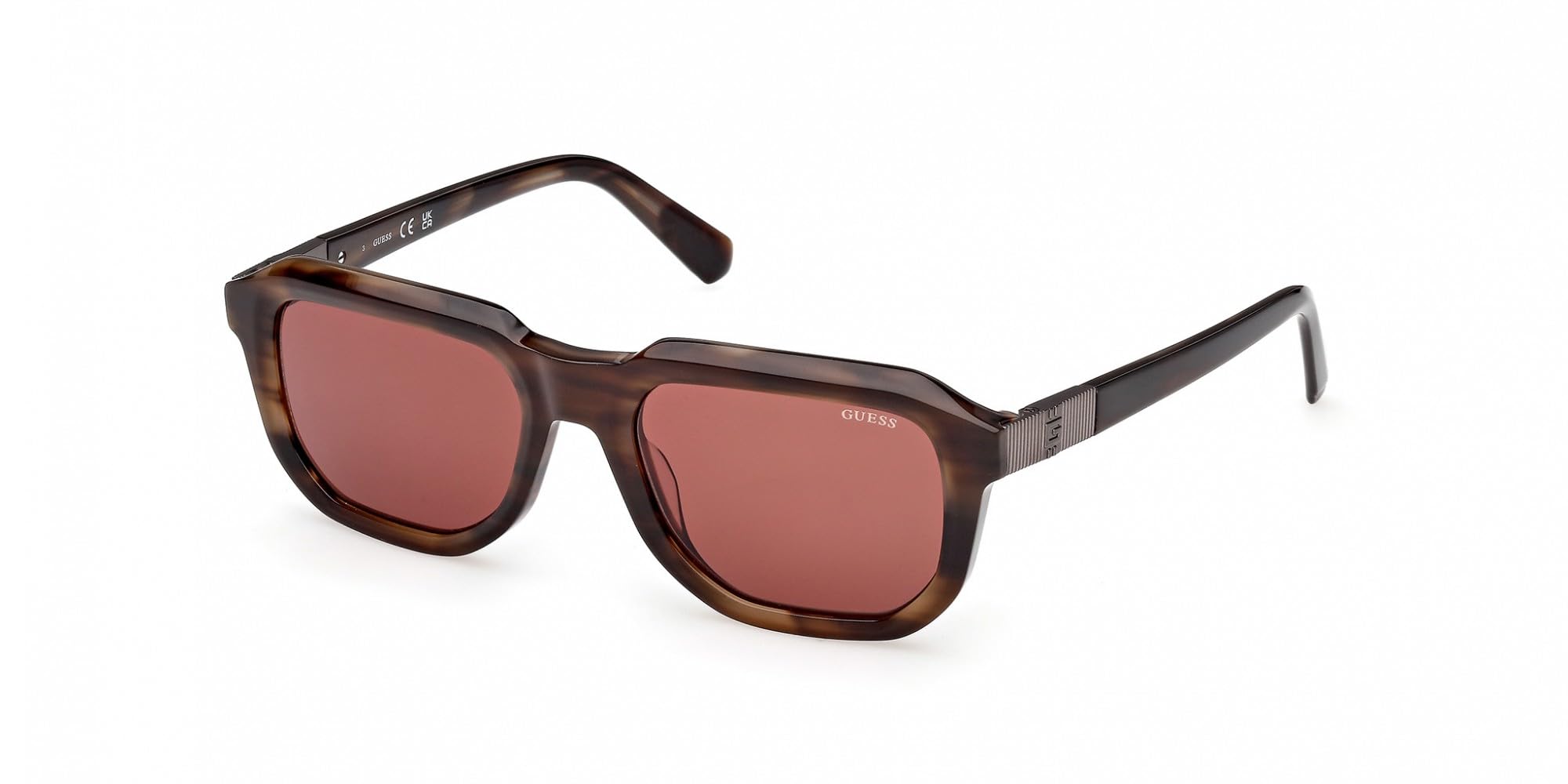 Guess Men's Red Sunglasses, 53 Mm, Rectangular Sunglasses