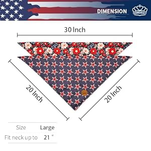 CROWNED BEAUTY 4th of July Patriotic Dog Bandanas Reversible Large 2 Pack, Floral Star Set, Plaid Adjustable Triangle Holiday Scarves for Medium Large Extra Large Dogs Boy Girl Pets DB117-L CROWNED BEAUTY 4th of July Patriotic Dog Bandanas Reversible Large 2 Pack, Floral Star Set, Plaid Adjustable Triangle Holiday Scarves for Medium Large Extra Large Dogs Boy Girl Pets DB117-L