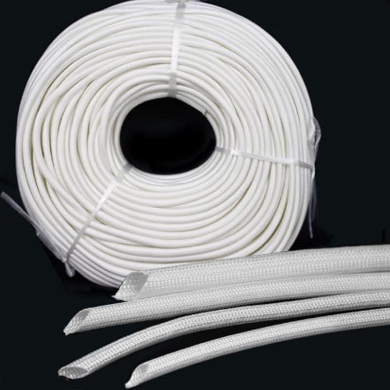 1-10M 1-40mm 600 Deg.C High Temperature Braided Soft Chemical Fiber Tubing Braided Fiberglass Sleeve Insulation Cable Protector - (Color: 5Meters, Inside Diameter: 20mm)