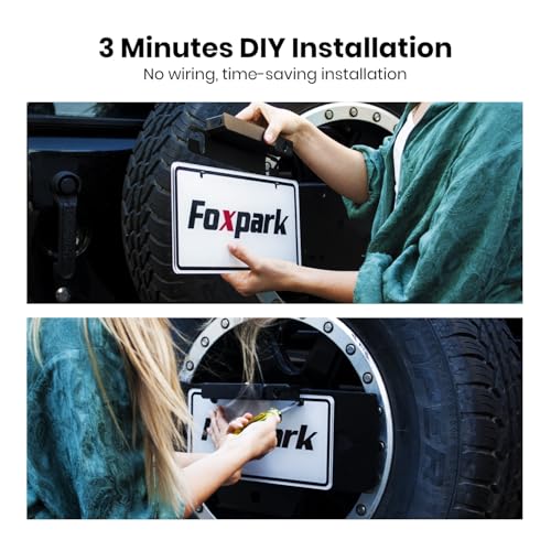 Image of Foxpark Solar Wireless Backup Camera, 1080P 5'' Monitor Back Up Camera Systems Wireless, 3 Mins DIY Installation, Reverse Camera for Car, Truck, Van, RV