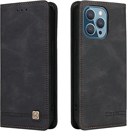 Étui pour iPhone 14 Pro Max : étui portefeuille cuir PU avec support réglable et fentes cartes
