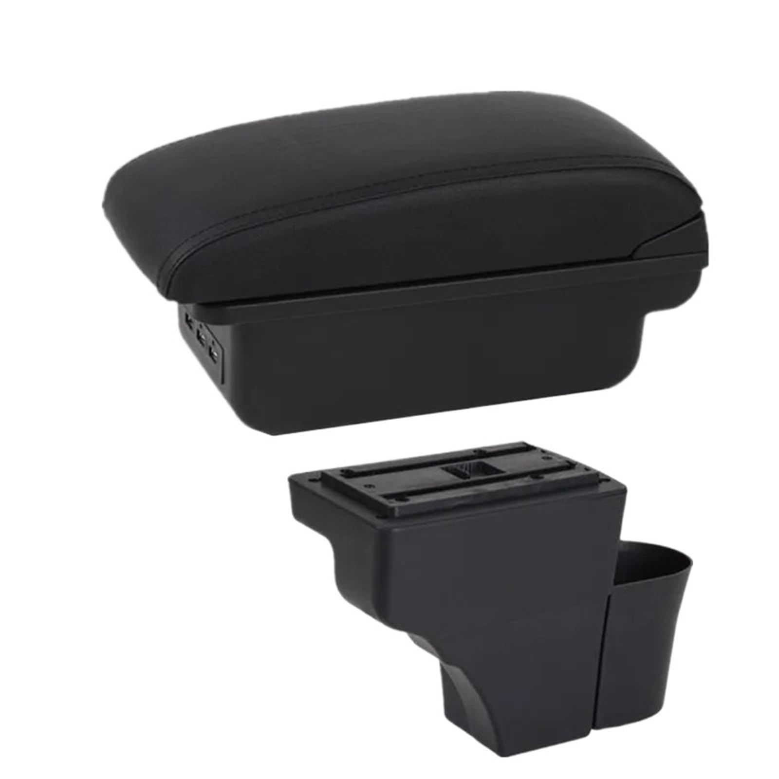 NOKRGQW Car Armrest Box For Nissan For Note Car Armrest Interior Details Retrofit Parts Accessories Center Storage Box(B1 black line 3USB)