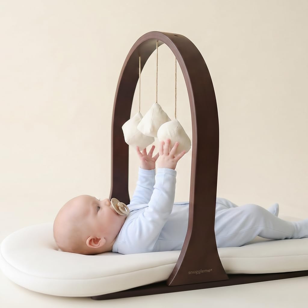 Snuggle Me Organic Baby Play Gym Arch Wooden Walnut Effect, 0-9 Months