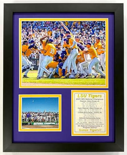 LSU Tigers Baseball | 2025 CWS National Champions | Framed Photo Collage | 2 Sizes and Styles | (12" x 15" - 2025, Framed) image 3