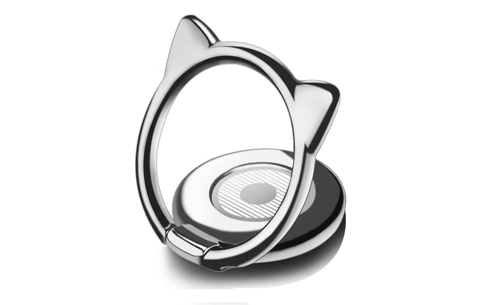 BHOOLU&GOOLU Rotatble Cute Cat Ear Finger Ring Mobile Holder - Black - 1 Pc-image-25
