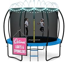 Deal Alert: JoyBerri Trampoline Outdoor - ASTM Certified Safe, 8Ft, 10Ft, 12Ft, 14Ft, 15Ft, 16Ft Recreational Trampoline for Kids and Adults. Anti-Rust Coating with Enclosure Net, Ladder, Sprinkler & LED Lights - 15% Off!