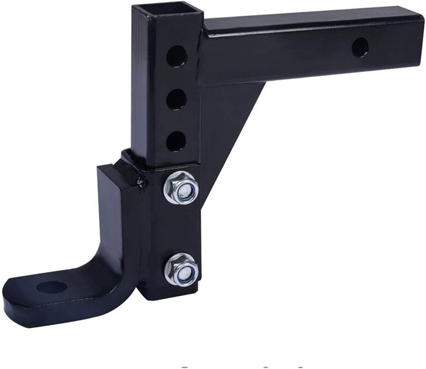 Adjustable Trailer Hitch, Trailer Hitch Trailer 10" Adjustable 4 Level Trailer Drop Hitch Ball Mount Tow for 2" Trailer Receiver Trailer Parts Heavy Duty and Sturdy(2 Ball Lock)
