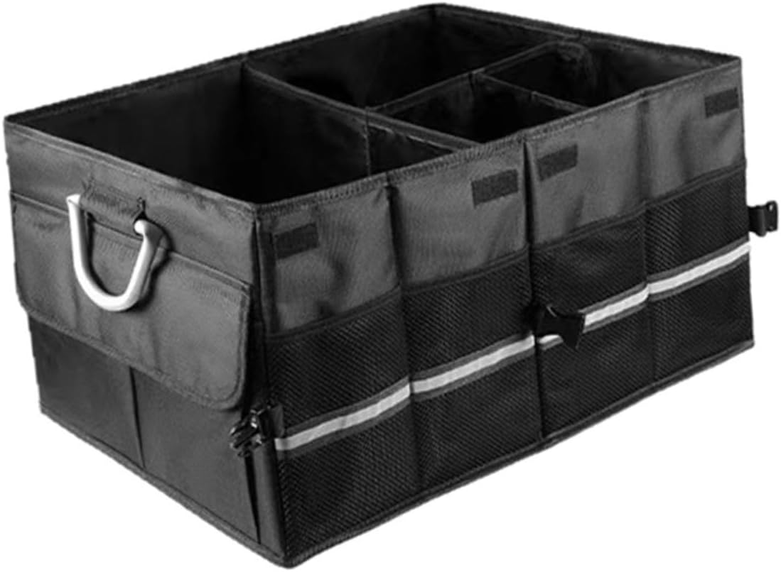 TIDTALEO Car Trunk Organizer Storage Box Foldable Car Storage Case Black Multi-functional for Suv and Sedan Vehicles