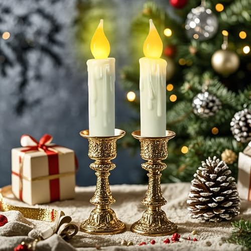 Real-Wax-Short-Flameless-Taper-Candles-Battery-Operated-with-Timer4-Inch-Ivory-LED-Taper-Candles-Flickering-Flameless-Candlesticks-Country-Primitive-Christmas-Halloween-DecorationsSet-of-2-PCS Real Wax Short Flameless Taper Candles Battery Operated with Timer4 Inch Ivory LED Taper Candles Flickering Flameless Candlesticks Country Primitive Christmas Halloween DecorationsSet of 2 PCS