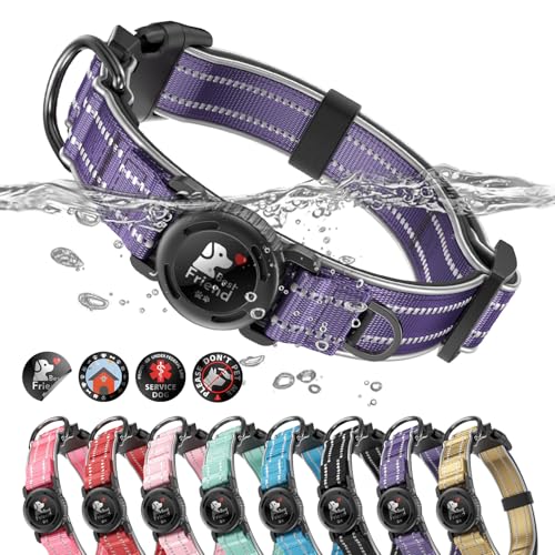 Airtag ���p��� IPX8 �h�� �G�A�^�O �h�b�O�J���[�z���_�[ | ���� ���ϋv�� | �\�t�g�p�b�h | ���b�N�o�b�N�� | ���ϋv | ���^�q���Ƀt�B�b�g (�p�[�v���AS (25.4 cm-16�C���`)