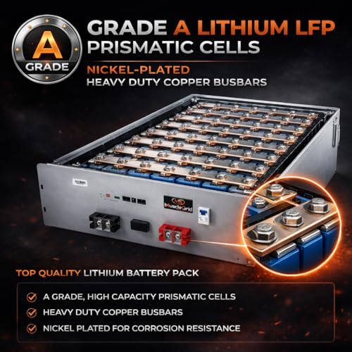 Image of MuscleGrid 51.2V 300Ah LiFePO4 Lithium Battery Pack | 15kWh Energy Storage | JK Smart BMS with Bluetooth, CAN & RS485 | 200A Charge / 350A Discharge | Solar & Inverter Compatible