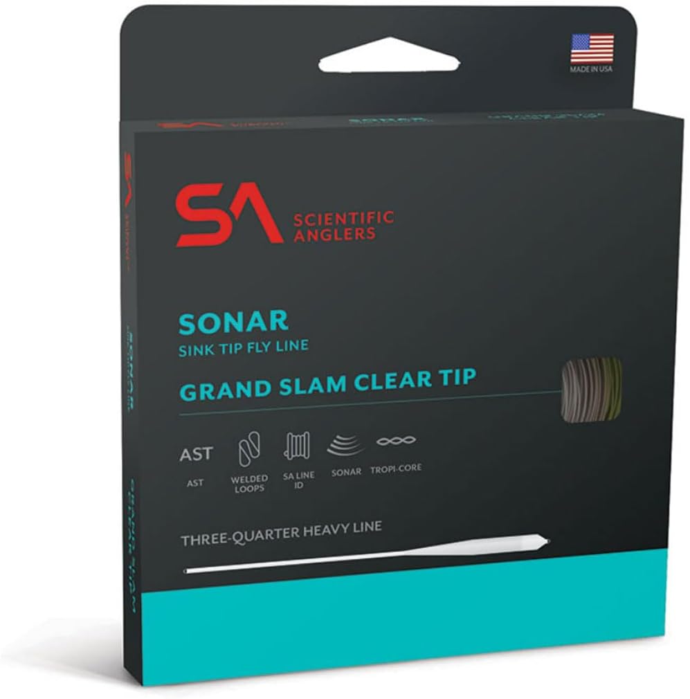 Scientific Anglers Sonar Grand Slam Clear Tip Fishing Line, Clear Tip Fly Line for Saltwater Flats, Smooth Casting, Pale Yellow/Sand/Clear - WF-9-FI