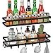 Gewürzregal Wand 2er Set, Withosent Hängend Küchenregal Ohne Bohren Platzsparend Metall Gewürzregal Organizer mit 8 Abnehmbaren Haken für Küchenschrank, 40x12x5.5cm