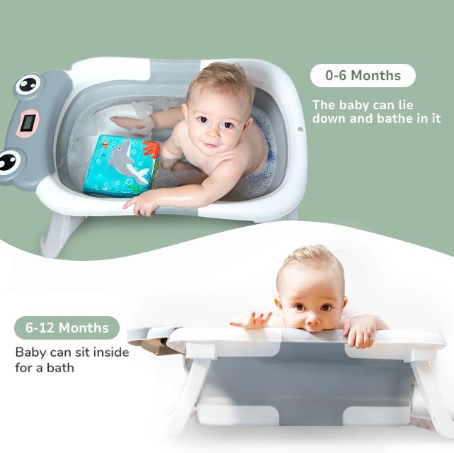 Miniatura 6 de Rylor Baby Bathtub for Newborns & Infants 0-12 Months - Foldable, Compact, Non-Slip Bath Tub with Adjustable Cushion - Safe & Comfortable Bath Seat