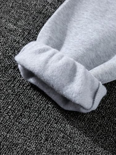 Image of Floerns Girl's 2 Pcs Elastic Waist Jogger Pants Active Running Sweatpants Black and Grey 9Y