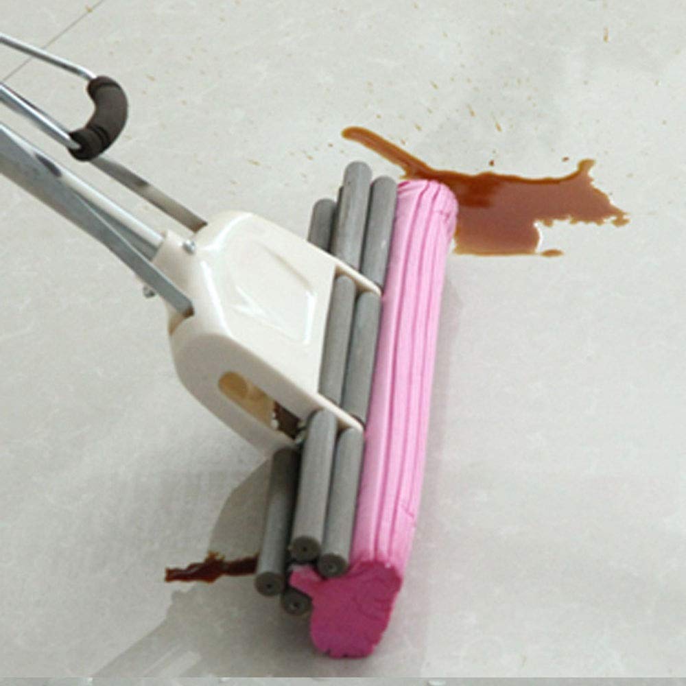 Trapeador Esponja Trapeador de Piso Trapeador de Esponja de Doble Rodillo Mango Extensible telescópico Profesional Cocina Madera laminada Madera Azulejos de cerámica Limpiador de p