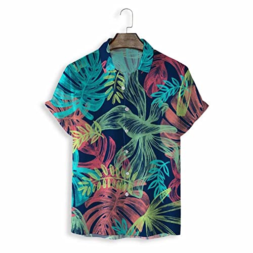 Chemise hawaïenne de vacances à motif Monstera pour soirée plage Aloha