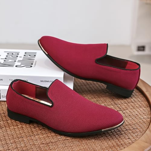 Image of FLQL Men's Luxury Penny Loafer Slip-On Velvet Shoes Party Dancing Shoes Suede Wedding Shoes Plus Size 7-13