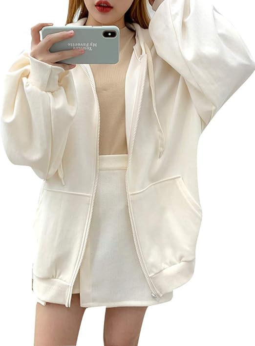 Amazon レディース ベベバルーンパーカージップアップ 長袖 フード付き 体型カバー ゆったり カジュアルな 5color 韓国ファッション クリーム コート ジャケット 通販 Amazon レディース ベベバルーンパーカージップアップ 長袖 フード付き 体型カバー ゆったり カジュアルな 5color 韓国ファッション クリーム コート ジャケット 通販