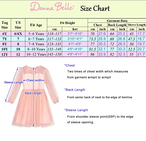 Girls Dresses Crew Neck Party Mesh Sleeve Size 8 A-Line Pink Birthday Tulle Dress #TOP5