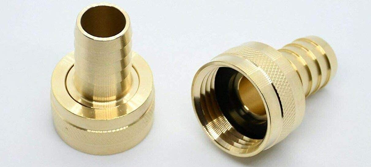 2Pcs 3/4" Barb x 3/4" Female GHT Thread Brass Garden Hose Pipe Fitting