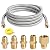 ATKKE 10FT High Pressure Propane Extension Hose with Conversion Couplings Kit, Steel Braided Propane Gas Line with Pipe Fitting 3/8" Flare for BBQ Grill, Heater, Fire Pit