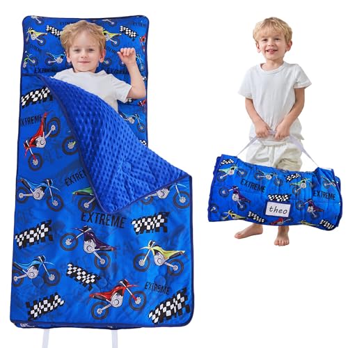 Image of Lasoftan Toddler Nap Mat with Pillow and Blanket, Extra Large Rolled Napping Mats,Slumber Bags for Boys Girls,Kids Sleeping Bag for Daycare, Preschool Travel Camping