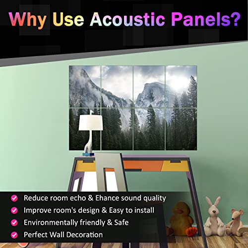Bobobier Art Acoustic Panels With Self-Adhesive,48 X 32Inches Acoustic Wall Art,Better Decorative Than Sound Proof Foam Panels,Recording Studio/Home/Office Acoustical Treatment, (Misty Forest 04) #TOP2