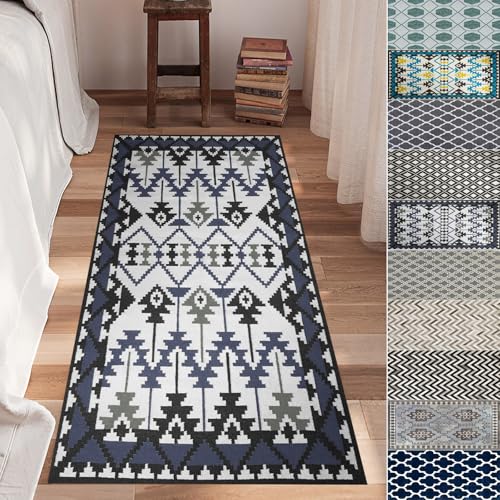 Alfombra pasillo larga antideslizante con diseño texturizado resistente de 90x120 2