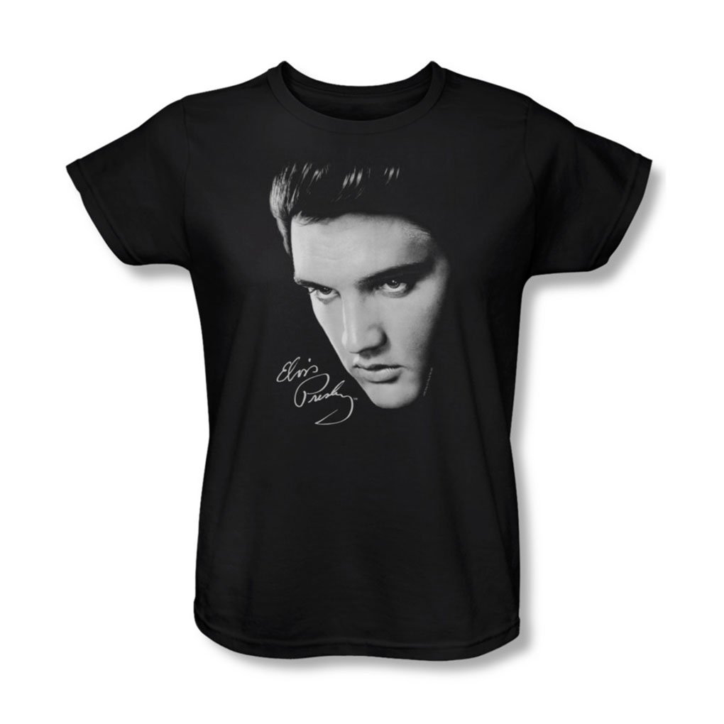 Elvis Presley Women's Black Elvis - Face T-Shirt In Large,